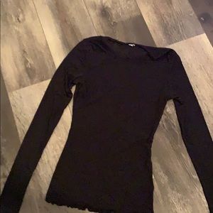 See threw black long sleeve